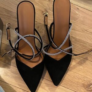 Chic Black Heels with Rhinestone Accents